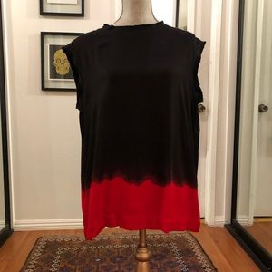 Diesel oversize tank top/sleeveless blouse. Black and red ombré